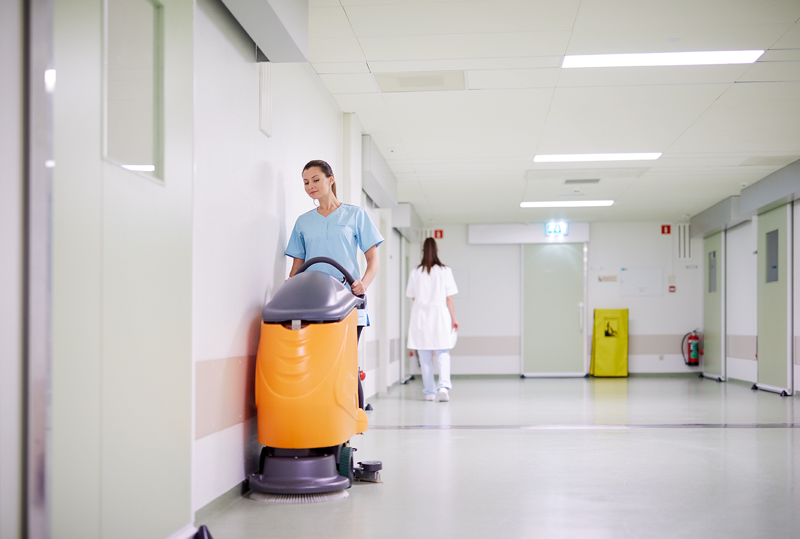 Automated second generation floor cleaning equipment in healthcare facilities