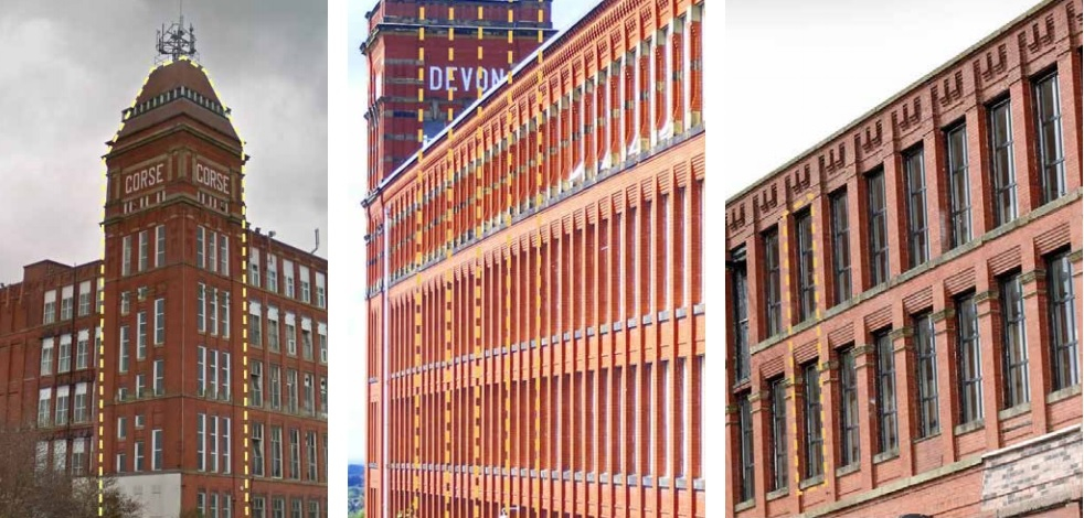 The design is based on the area's mill heritage