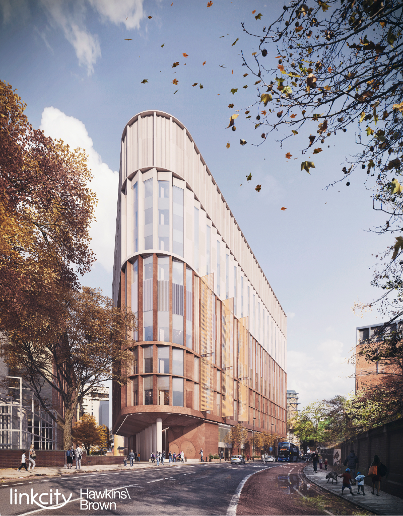 This CGI shows how the new building will appear looking south on Lambeth Palace Road