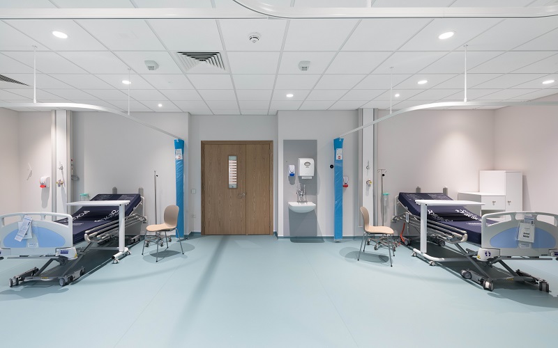 Pastel shades were used with pared-back patterning, providing the ideal surface for vital equipment