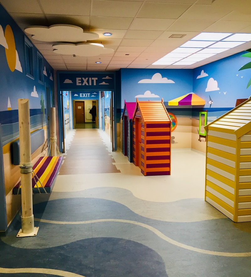 The seaside theme was chosen by patients and their parents