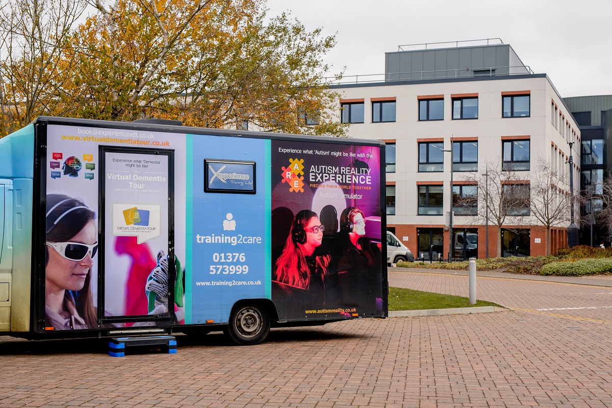 Training2Care brought along its dementia virtual reality bus