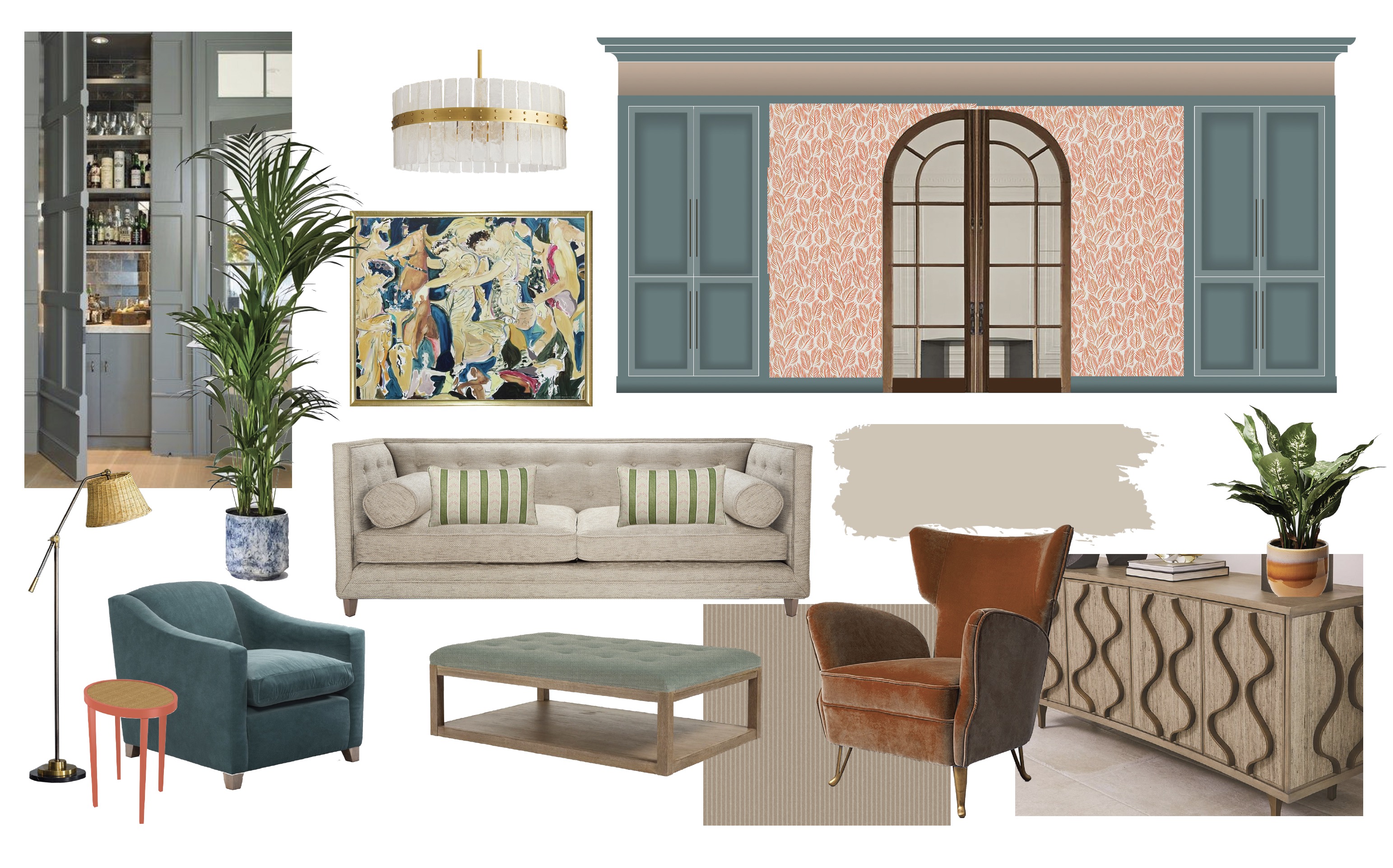 Inspiration for Heron Manor interiors comes from the local carnival and Fleet Pond