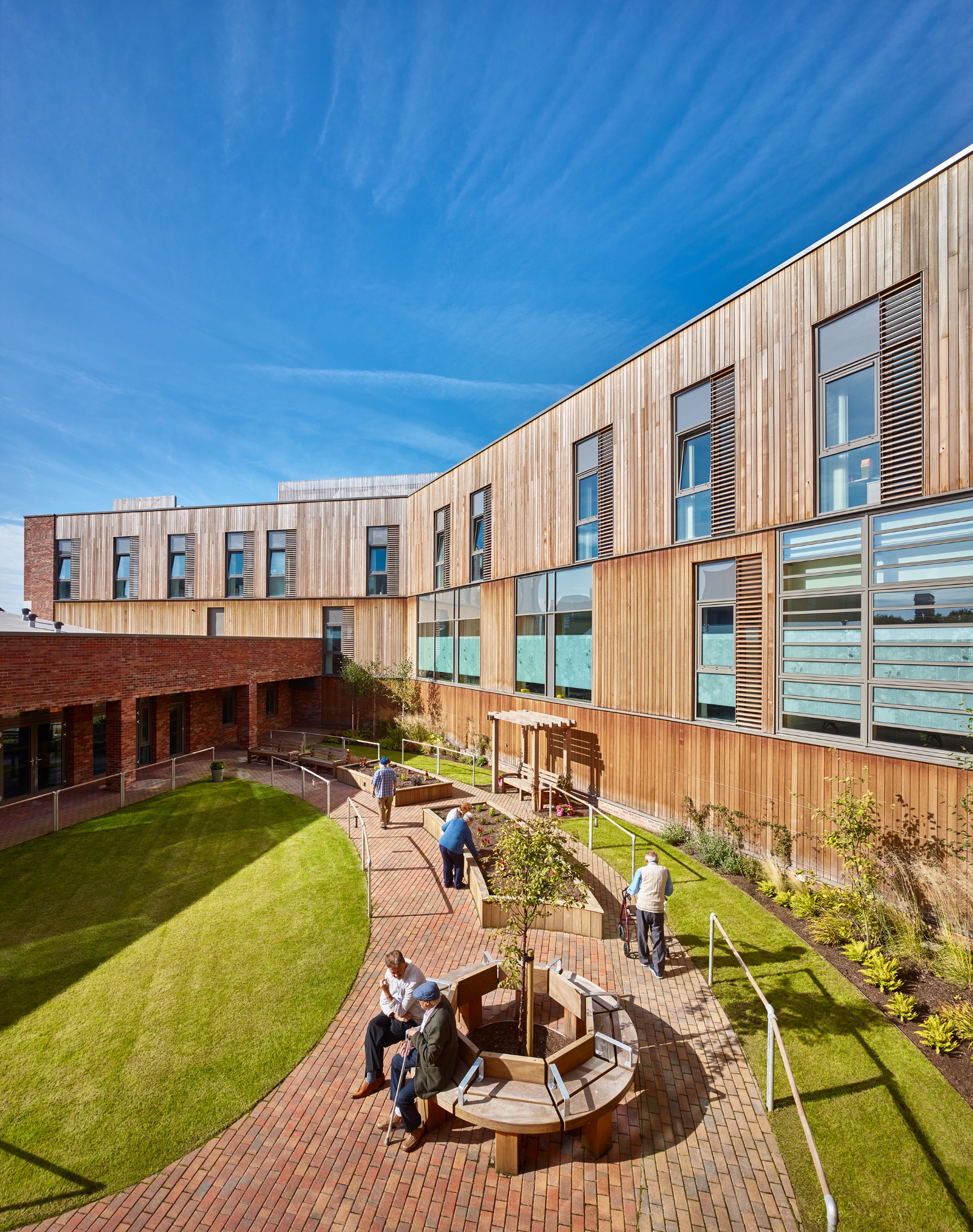The daycare centre opens onto a courtyard garden