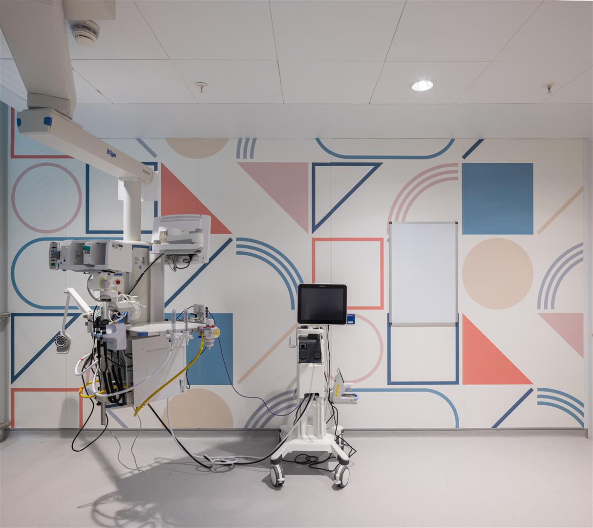 Artwork was printed onto Altro Whiterock Digiclad (Custom) wallsheets to enhance the environment