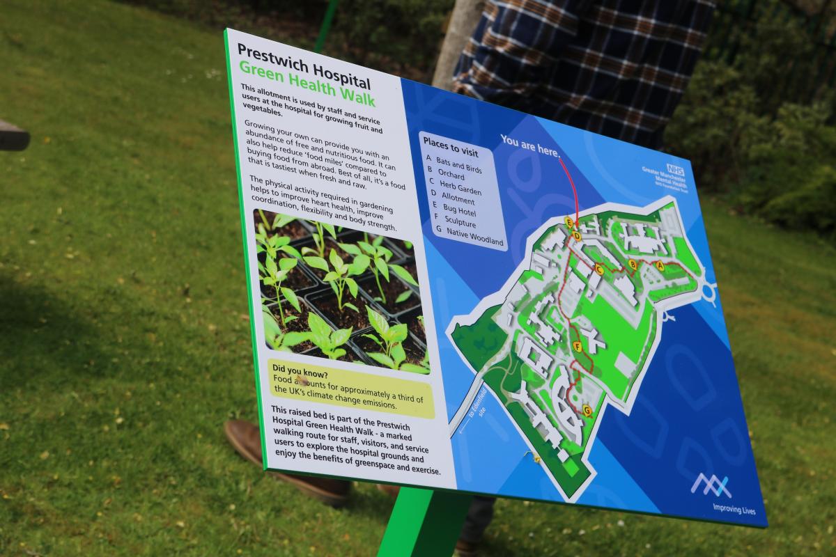 Green health walks are offered at Prestwich Hospital