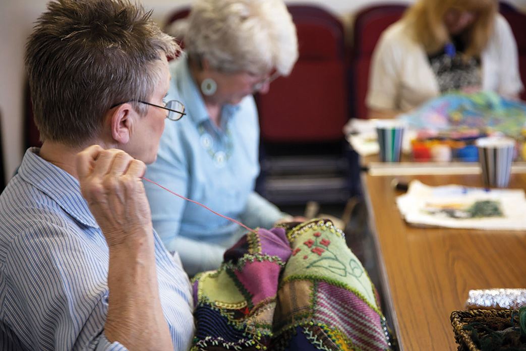 Art in Site commissioned Alison Moger to create embroidered artwork for the Cefyn Coed Dementia Unit
