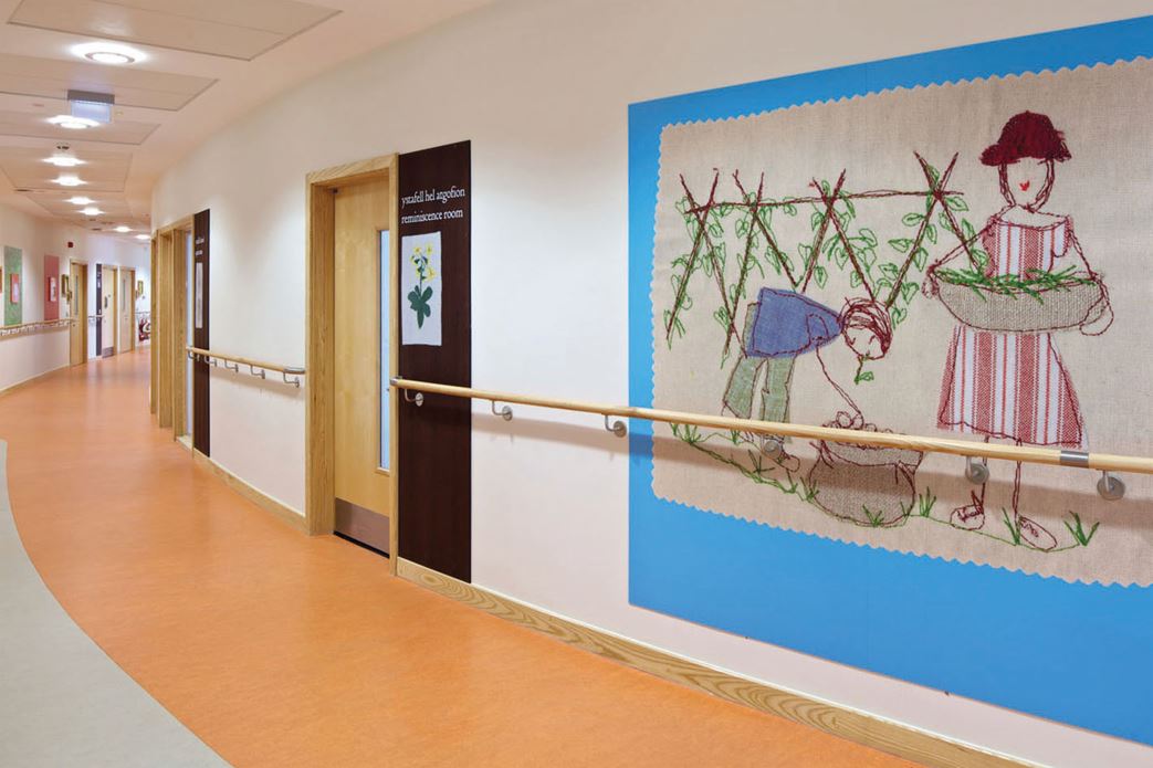 We placed Alison's work strategically in order to assist navigation and orientation