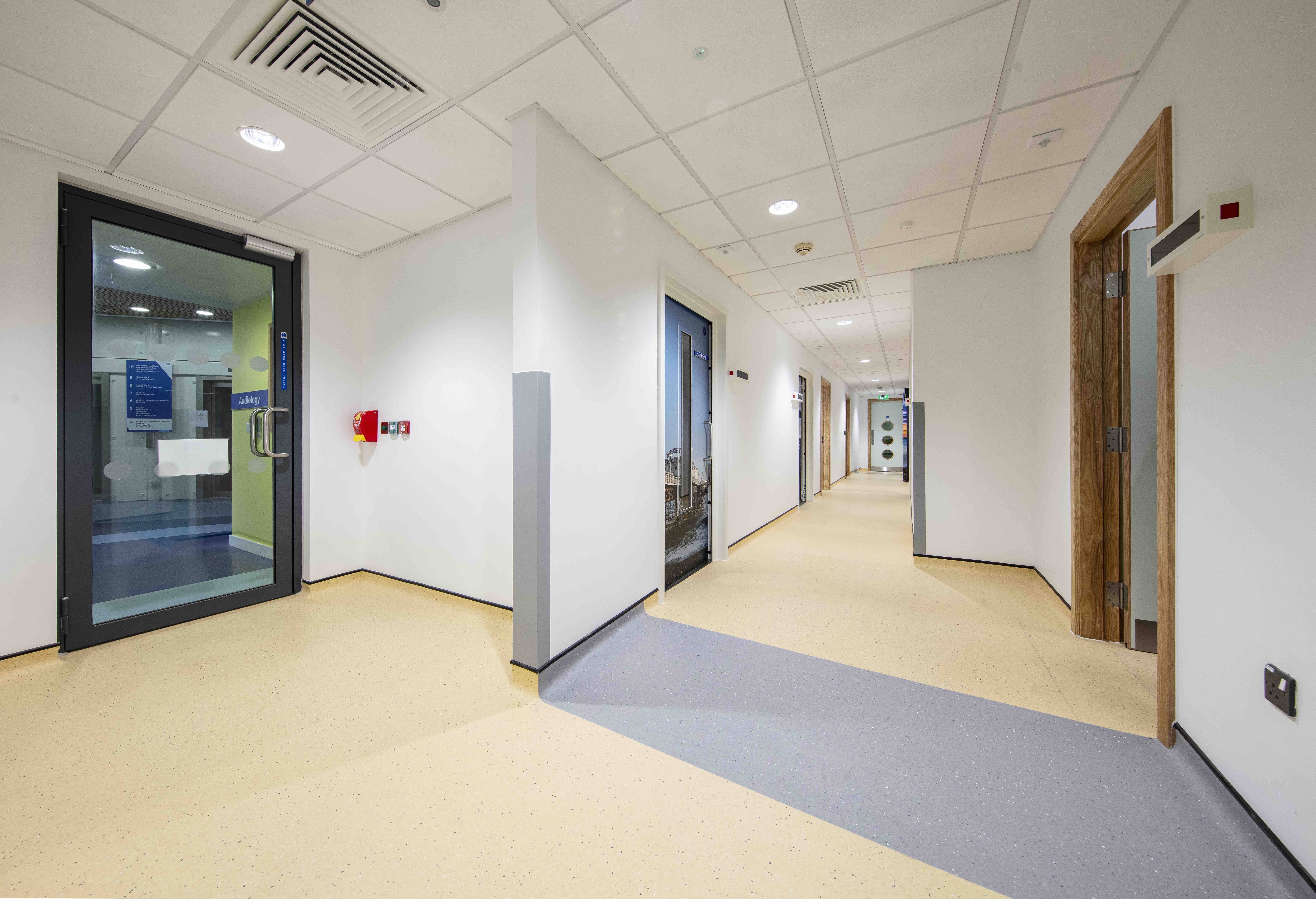 The building was built to a high acoustic standard, with acoustic flooring and ceilings throughout