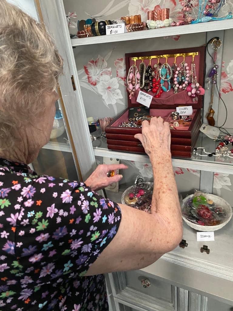 The shop offers a range of items including jewellery and clothing